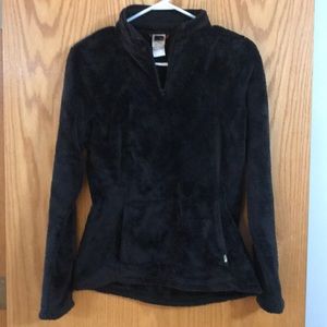 North Face cozy teddy bear quarter zip sweater